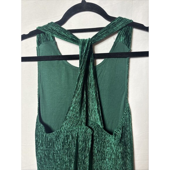 Anthropologie x Maeve Adrienne Twist Crinkled Velvet Midi Dress Green Size S - Picture 5 of 10